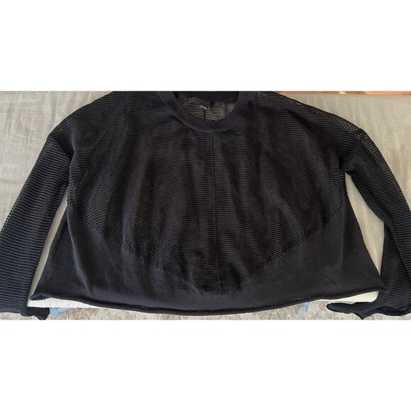 ALEXANDER WANG Sheer Mesh Net crop Top sweater pullover black Sz S - Picture 10 of 12